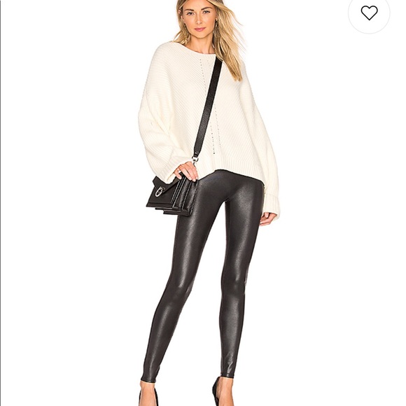 SPANX Pants - SPANX Faux Leather Leggings in Black